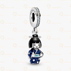 Pandora Japanese Doll in Blue Kimono Dangle Charm